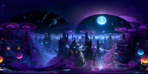 VR360 view, masterpiece world, ultra high res detailing, ethereal kingdom, floating islands, vivid flora, dreamlike waterfalls. Glittering crystal forests, translucent, fantasy art-inspired. Luminous planets, vibrant galaxies, surreal art-style. Dominant sky, endless cosmos, Pixar-style rendering, breathtaking VR360 panorama.