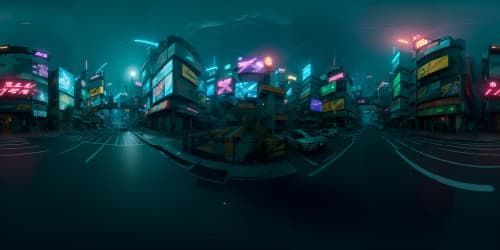 cyberpunk woman city neon night