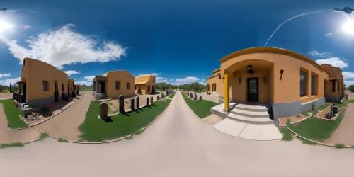 Unparalleled VR360 high-resolution artistry, vibrant daylight at gun range, intricate tombstone-style gun details, scattered shiny bullet casings, steel silhouette targets under open sky, outdoor range in expansive VR360 vista, embracing Pixar-style details.