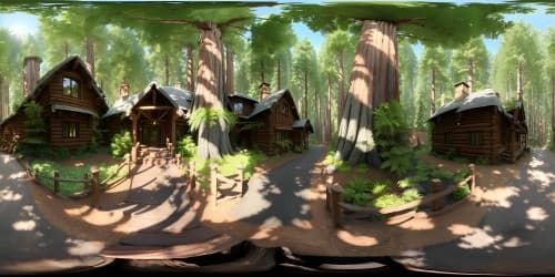 forrest of redwood trees and quartz crystals