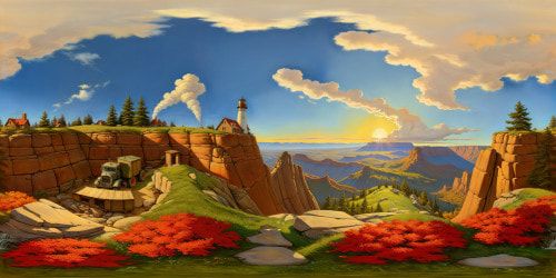 A mesmerizing, flawless landscape painting, meticulously detailed with vibrant colors, intricate textures, and perfect lighting, a visual feast in ultra-high resolution, with each brushstroke a work of art.