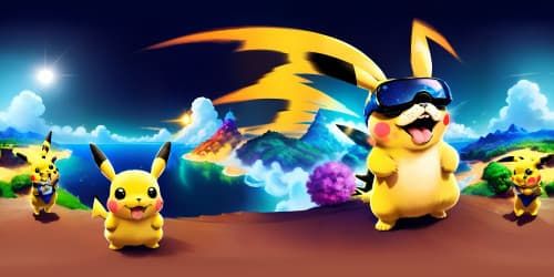 Pikachu wears a BROWN CAP on its head