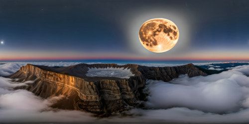Ideal prompt: Immaculate, flawless, ultra-high-definition rendering of the colossal full moon casting its brilliant glow across the pristine lunar landscape, every crater and mountain illuminated in shimmering silver hues, a peerless masterpiece of celestial beauty, featuring every intricate detail with stunning precision.
