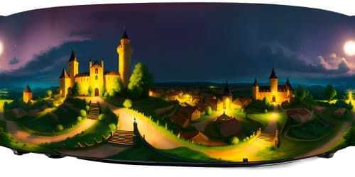 medival castle NIGHT countryside