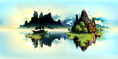 Masterpiece caliber, ultra-high resolution VR360 views, classical Chinese ink style. Misty clouds draped over tranquil river, solitary boat drifting in the cold waters, evoking deep serenity. VR360 scene encompassing tranquil traditional art.