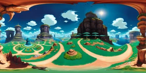 Masterpiece quality, VR360 ultra-high resolution, expansive sky views, grand scale, detailed foreground, unobstructed panorama, big visual elements