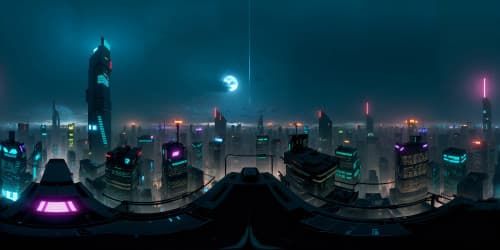neo tokyo futuristic city night