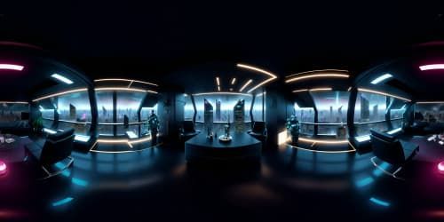 a penthouse in a skyscraper in the middle of a cyberpunk city