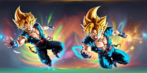 DRAGON BALL Goku black hair and blonde hair. in a child figure
