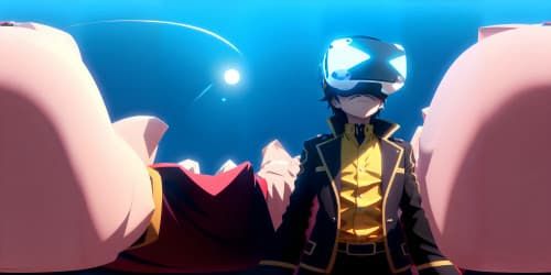 VR360 sublime quality, artful masterpiece, superfine pixel-detail, charming male anime character, minute facial expressions, stylized attire, vivid backdrop, vibrant colors, pixar-inspired. VR360 Soft lighting, delicate texturing, picturesque view.cute