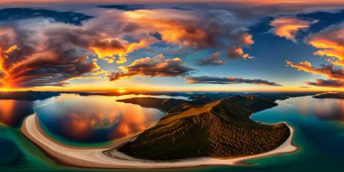 An awe-inspiring, flawless sunset scene with a rich palette of warm hues painting the sky, casting a golden glow over a tranquil lake, detailed rippling water reflecting the stunning beauty, perfect for a high resolution masterpiece.