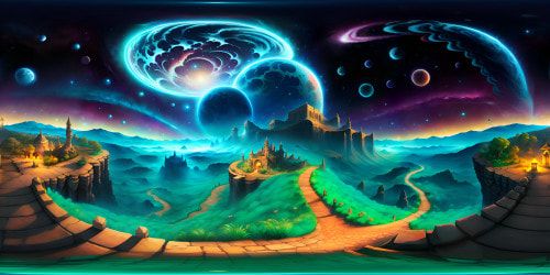 Masterpiece, ultra-high resolution, digital painting style. Juxtaposition of light, shadow, intricate detail. VR360 view of celestial phenomena, ethereal nebulae, gleaming stars. Minimalist foreground, focus on expansive cosmos. VR360 exploration of digital artistry, finesse in every pixel.