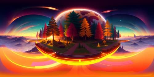 Ultra high-resolution VR360 canvas, Galatasaray inspired, stunning visual quality, vibrant colors, football-themed elements, surreal pixel-art style, masterful digital painting, intricate detailing, immersive VR360 perspective.
