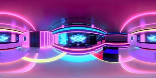 Exquisite strip lighting array, prismatic highlights. Polished dance poles, ultra high-res textures, neon reflections on chrome. Glamorized fantasy art style, VR360 immersion, unparalleled brilliance, a masterpiece of digital craftsmanship. Sensual color palette, striking contrasts, VR360 visual drama, and no explicit content.