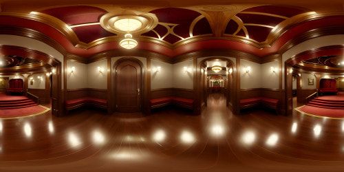 Nashville's Grand Old Opry interior, high res, VR360 immersive view. Luxurious red velvet seats, daunting stage, ornate chandeliers. Sparkling reflections, intricate wood paneling, gentle luminescence. Masterpiece craftsmanship, VR360 perspective. Ultra high quality, artistically rendered in photorealistic style.