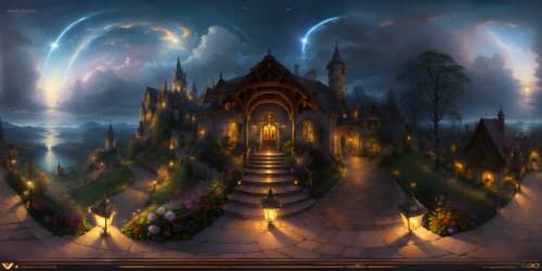 sky view night city lights