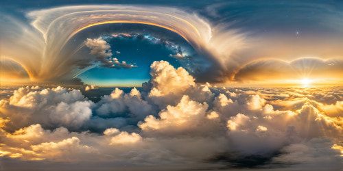 A flawlessly rendered, ultra high-resolution depiction of a heavenly portal, radiant golden light streaming through intricate celestial arches, ethereal clouds swirling in a crystal-clear azure sky, a true artistic masterpiece.