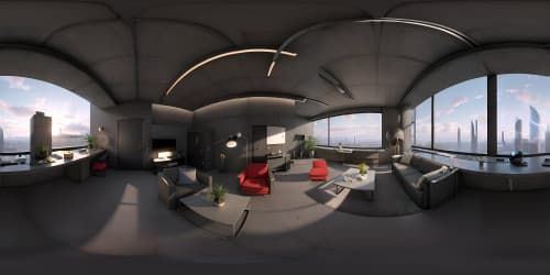 Ultra high-res VR360 view, grand brutalist interior architecture, deep voids, oppressive ambience, ultra-realistic masterpiece. VR360 brutalist panorama, depressed mood, imposing concrete structures, expansive voids.