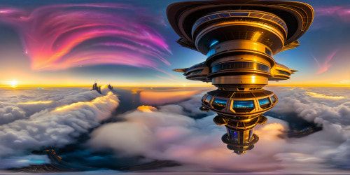 A futuristic Starship docked at a gleaming intergalactic space station, intricate futuristic architecture, pulsating neon lights, sleek metallic textures, busy transport shuttles, vast cosmic backdrop stretching into infinity, 8K details.