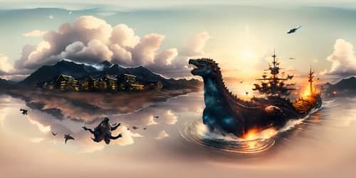 godzilla in the sea