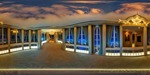 ideal prompt: A lavish skyscraper penthouse balcony at night, overlooking a flawless cityscape aglow with shimmering lights, reflecting in the sparkling river below, framed by a star-studded sky, a stunning ultra high resolution vision deserving of an artist's masterpiece.