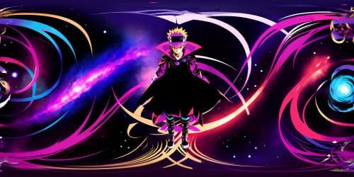 VR360 masterpiece, ultra-HD definition, Jujutsu Kaisen-inspired, Gojo Satoru's limitless void, cosmic blues and purples, intricate, swirling energy patterns. Style: anime realism.