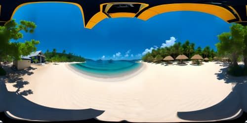 skyview island paradise blue water sandy beach lagoon
