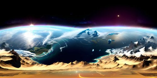 Floating above planet earth