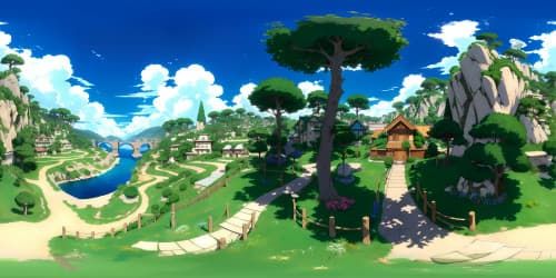 VR360 view of a masterful, high-quality scene. Ultra-high resolution detailing in each element. Detailed intricacy, stunning precision, impeccable visual appeal