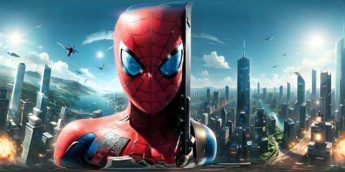 spiderman in city