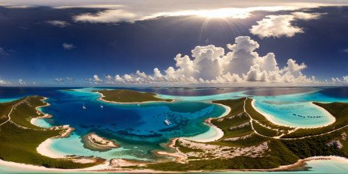 Exumas island with catamaran