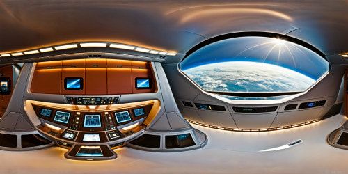 Within a futuristic Star Trek-inspired starship interior, gleaming control panels hum with activity, reflective metal surfaces catch the starlight filtering through vast windows, revealing advanced technology meticulously detailed in ultra-high resolution, presenting a flawless masterpiece of unparalleled quality.