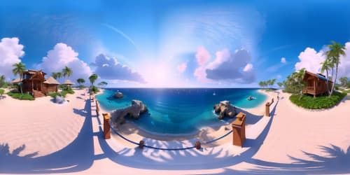 skyview island paradise blue water sandy beach lagoon