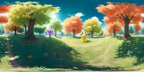 POKEMON ON A GRASS FIELD