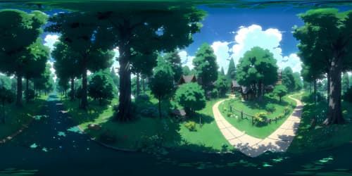 Masterpiece quality VR360, ultra high-res. Tree canopy panorama under stormy, dark rainy sky at night. Rain-swept forest hillside, creating immersive VR360 sky view.