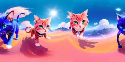 a pink happy cat.