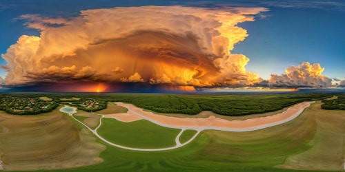 Majestic towering storm clouds illuminated by the golden hues of a flawless sunset, a masterpiece in ultra-high resolution, each detail etched with perfection.