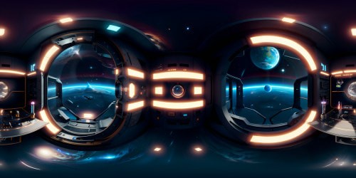 Inside TARDIS, VR360 masterpiece, ultra-high resolution. Retro-futuristic design, infinite corridor view. Control console centerpiece, intricate techno-details. VR360 shimmering interstellar backdrop, digital painting technique. Ultra-high res, detailed precision. Pixar-like VR360 rendering, masterpiece quality.