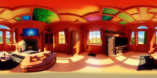 inside a room with fireplace