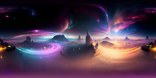 Epic landscapes VR360, ultra high-res textures, pastel-colored skyline. Hyper-realistic lighting effects, TV360 breathtaking sweep, enigmatic nebula whirl, distance views. VR360 panorama inspiration, Pixar-style vibrance. Masterpiece quality, ultra high-res VR360, crisp detailing. Captivating visual spectacle, VR360, pastel nebula.