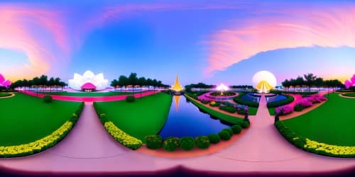 disney epcot center pavilion neon pink sky