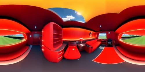 room with red lights