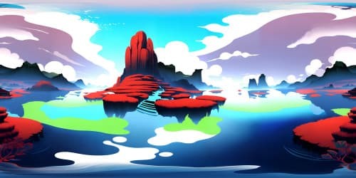 Ultra-high res VR360 view, Chinese ink painting style. Drifting boat alone, cold tranquil river, misty clouds, classical masterpiece appeal. Traditional essence, VR360 ink-washed clouds, serene waters.