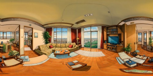 a recreation of the living room in the teen titans tower the 2003 one