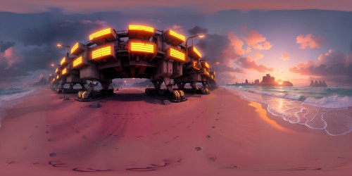 Beach sunset tides orange