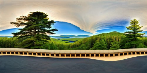 Immaculate, high-resolution depiction of the striking Saratoga landscape, featuring the flawless Saratoga Lake, majestic Adirondack Mountains in the background, pristine blue skies, shimmering water, intricate details of lush greenery and lavish estates.
