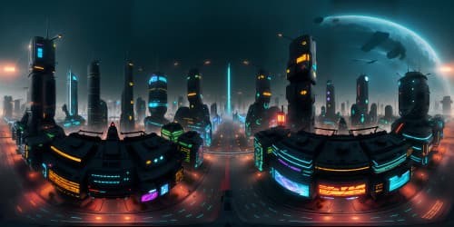 scifi city night 