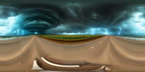 thunderstorm crashing ocean waves lightning heavy rain dark skies deep sea