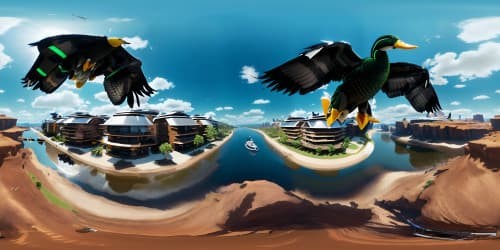 big Mallards flying in the sky