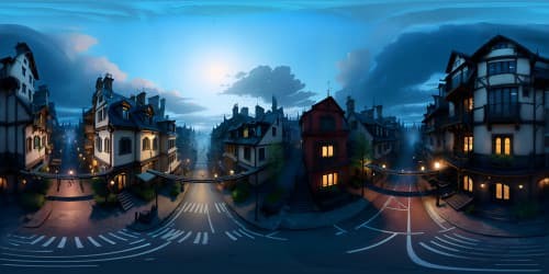 VR360, ultra HD, Dishonored inspired cityscape, twisted rooftops, grim brickwork, ornate detailing, sweeping fog, captivating twilight hues in VR360. Masterpiece quality, pronounced textures, exquisite detail fidelity.